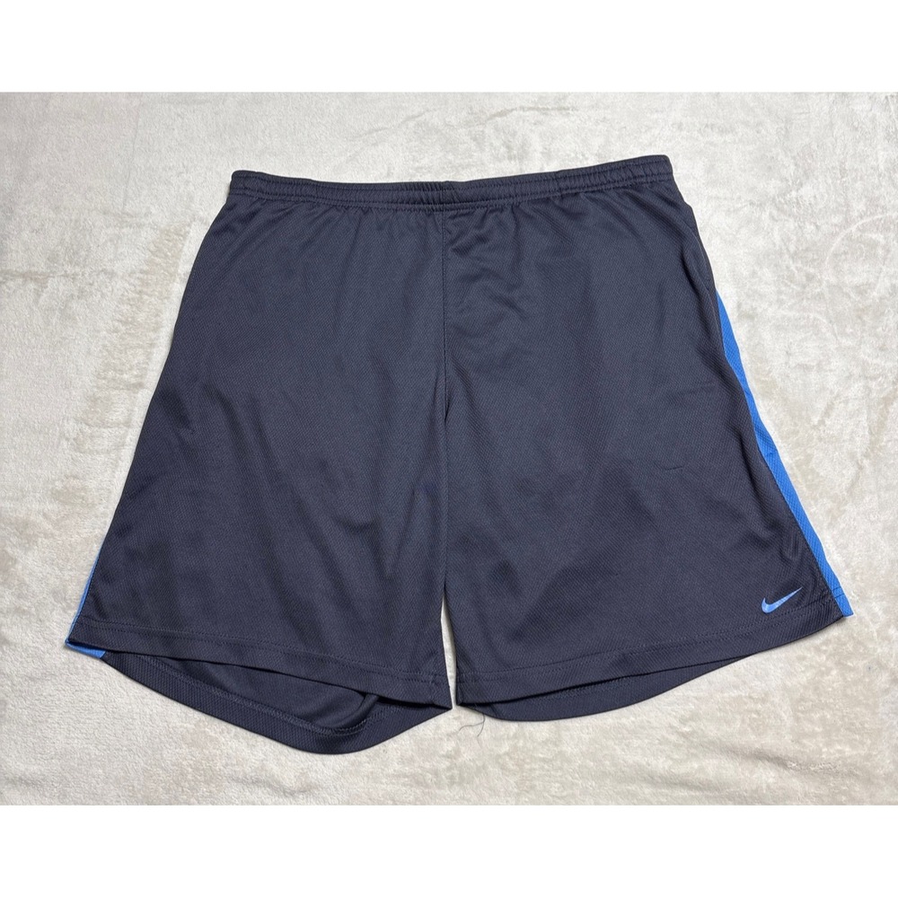 Nike Athletic Shorts Mens Large Blue FitDry Brief Lined Embroidered Logo Vintage